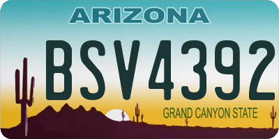 AZ license plate BSV4392