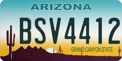 AZ license plate BSV4412