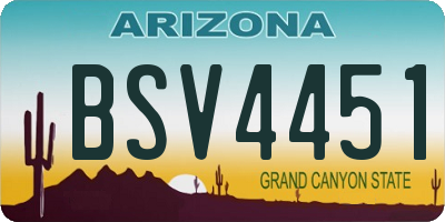 AZ license plate BSV4451