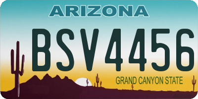 AZ license plate BSV4456