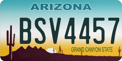 AZ license plate BSV4457