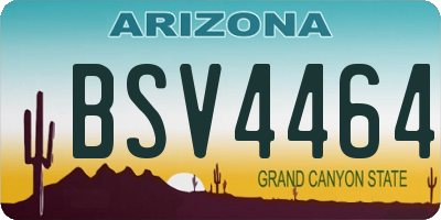 AZ license plate BSV4464
