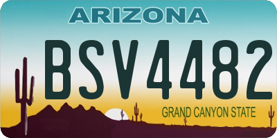 AZ license plate BSV4482