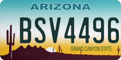 AZ license plate BSV4496
