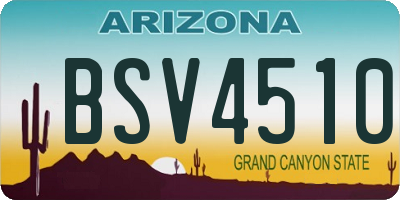 AZ license plate BSV4510