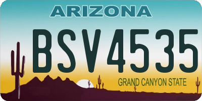 AZ license plate BSV4535