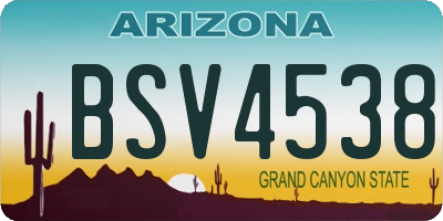 AZ license plate BSV4538