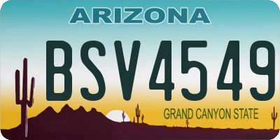AZ license plate BSV4549
