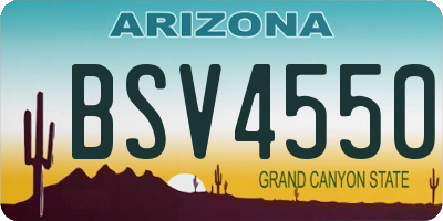 AZ license plate BSV4550