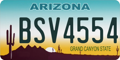 AZ license plate BSV4554