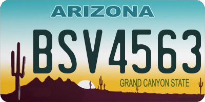 AZ license plate BSV4563