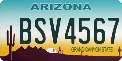 AZ license plate BSV4567