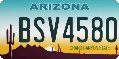 AZ license plate BSV4580