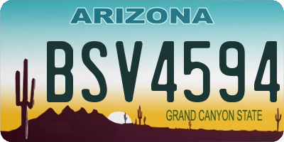 AZ license plate BSV4594