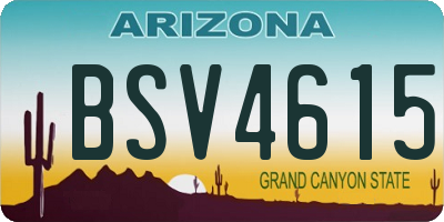 AZ license plate BSV4615