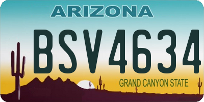 AZ license plate BSV4634