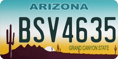 AZ license plate BSV4635