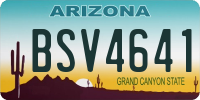 AZ license plate BSV4641