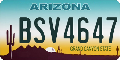 AZ license plate BSV4647