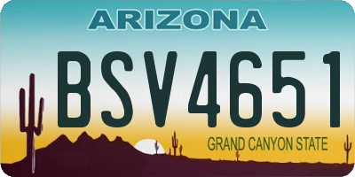 AZ license plate BSV4651