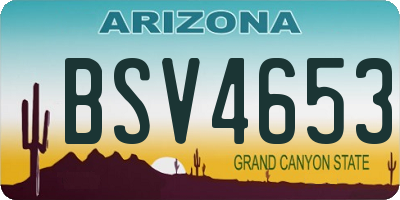 AZ license plate BSV4653