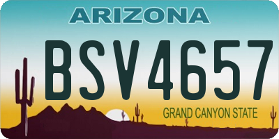 AZ license plate BSV4657