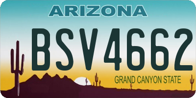 AZ license plate BSV4662