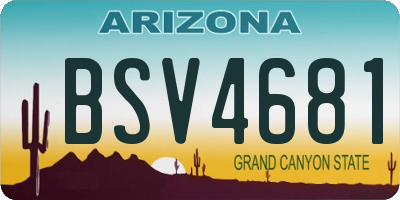 AZ license plate BSV4681