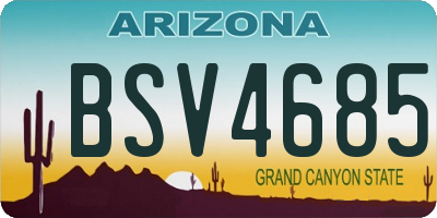 AZ license plate BSV4685
