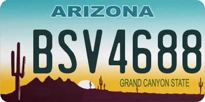AZ license plate BSV4688