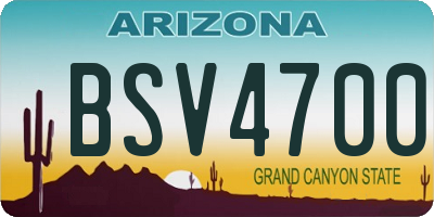 AZ license plate BSV4700