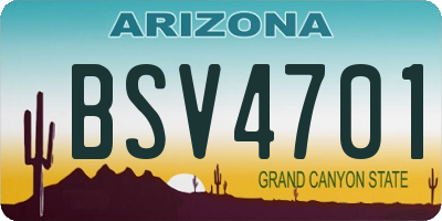 AZ license plate BSV4701