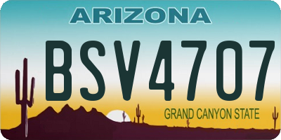 AZ license plate BSV4707