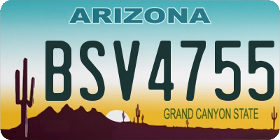 AZ license plate BSV4755