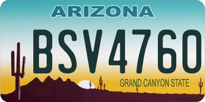 AZ license plate BSV4760
