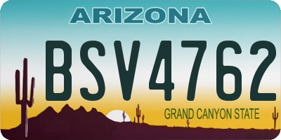 AZ license plate BSV4762