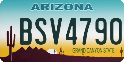 AZ license plate BSV4790