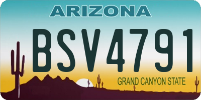 AZ license plate BSV4791