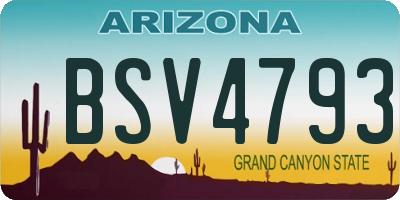 AZ license plate BSV4793