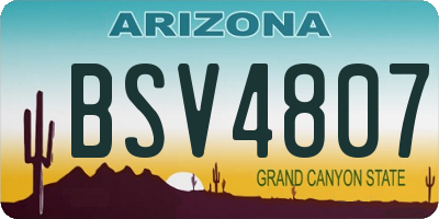 AZ license plate BSV4807