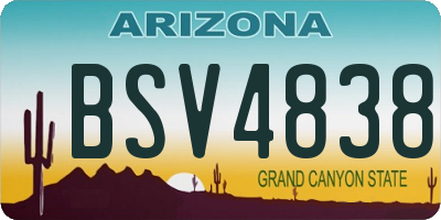 AZ license plate BSV4838