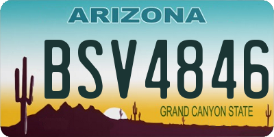 AZ license plate BSV4846