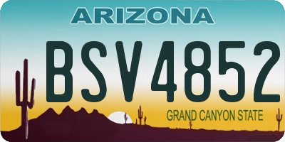 AZ license plate BSV4852