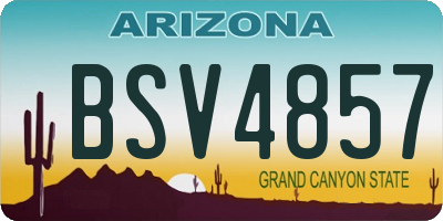 AZ license plate BSV4857