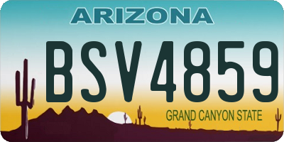 AZ license plate BSV4859