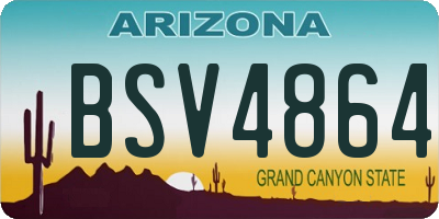AZ license plate BSV4864
