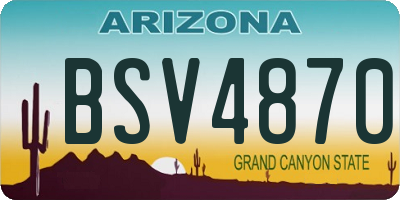 AZ license plate BSV4870