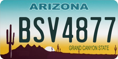 AZ license plate BSV4877