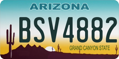 AZ license plate BSV4882