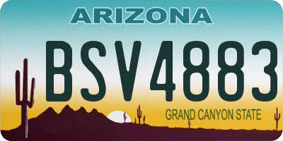 AZ license plate BSV4883